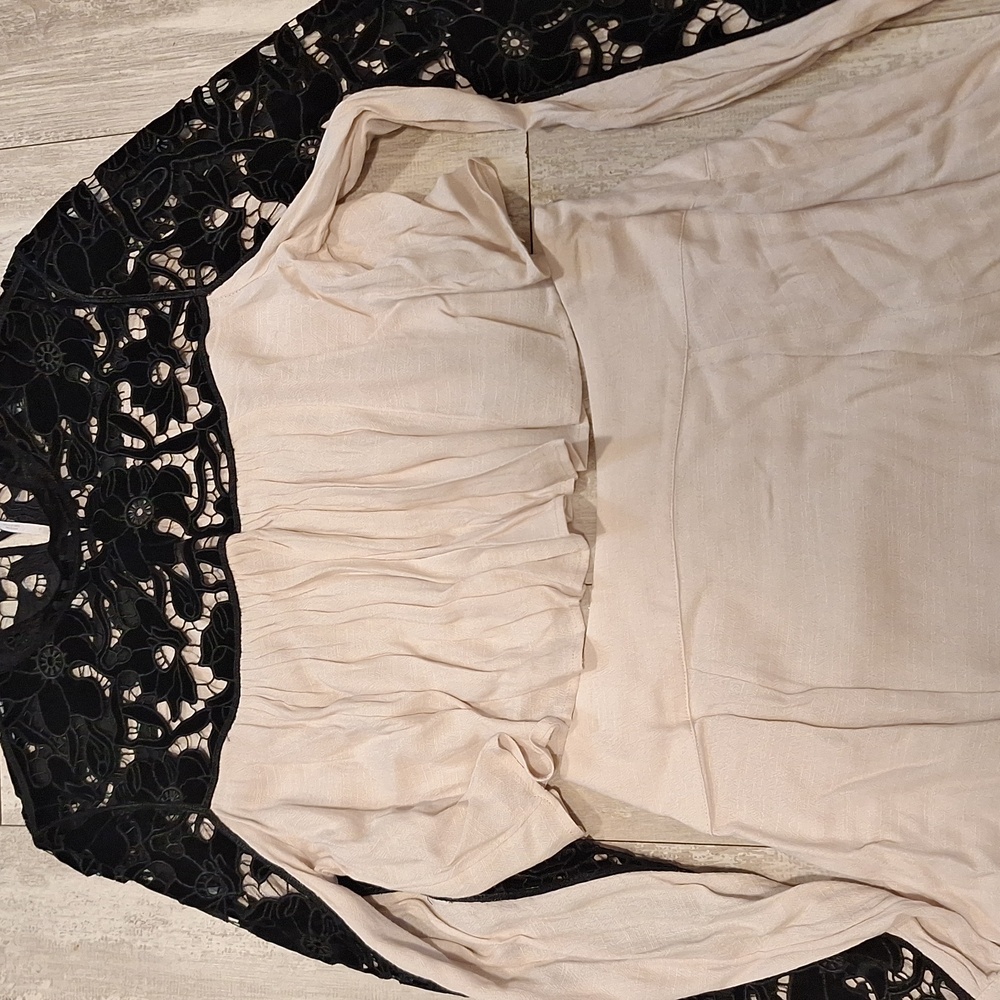 Free People Black and Cream Lace Blouse And Matching Skirt Size 4 - Picture 3 of 4